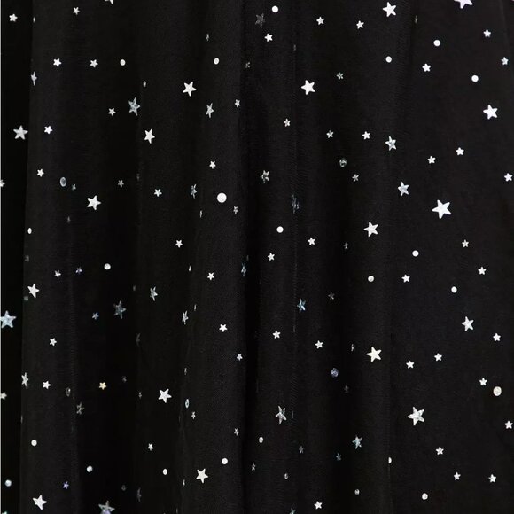 Torrid Special Occasion Black Mesh Iridescent Star Midi Dress - Picture 4 of 8